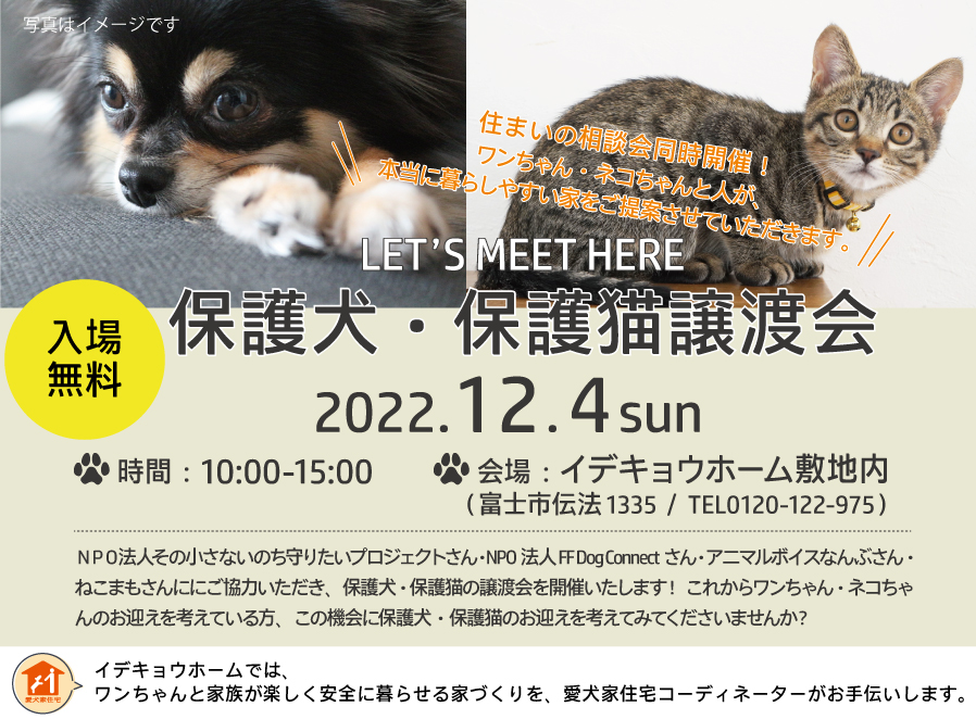 【公開終了】保護犬・保護猫譲渡会＆マルシェ