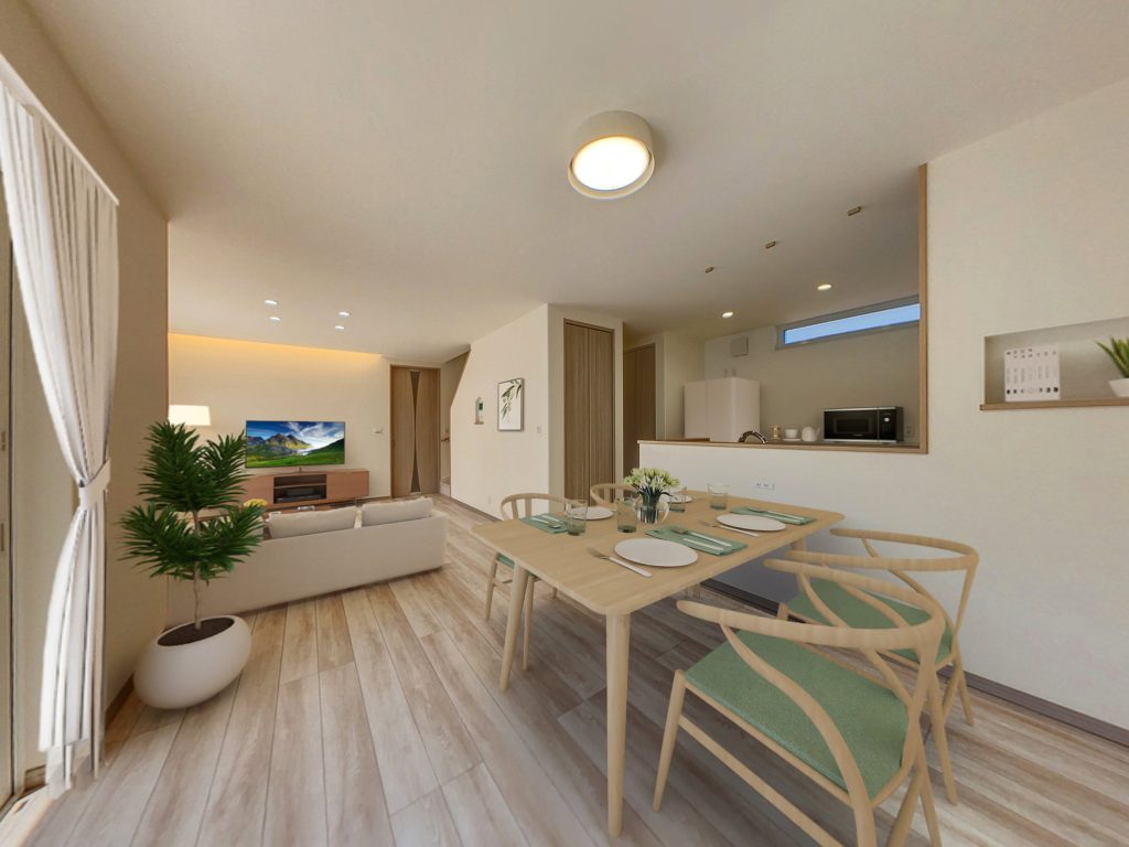 回遊型動線で家事もはかどる家