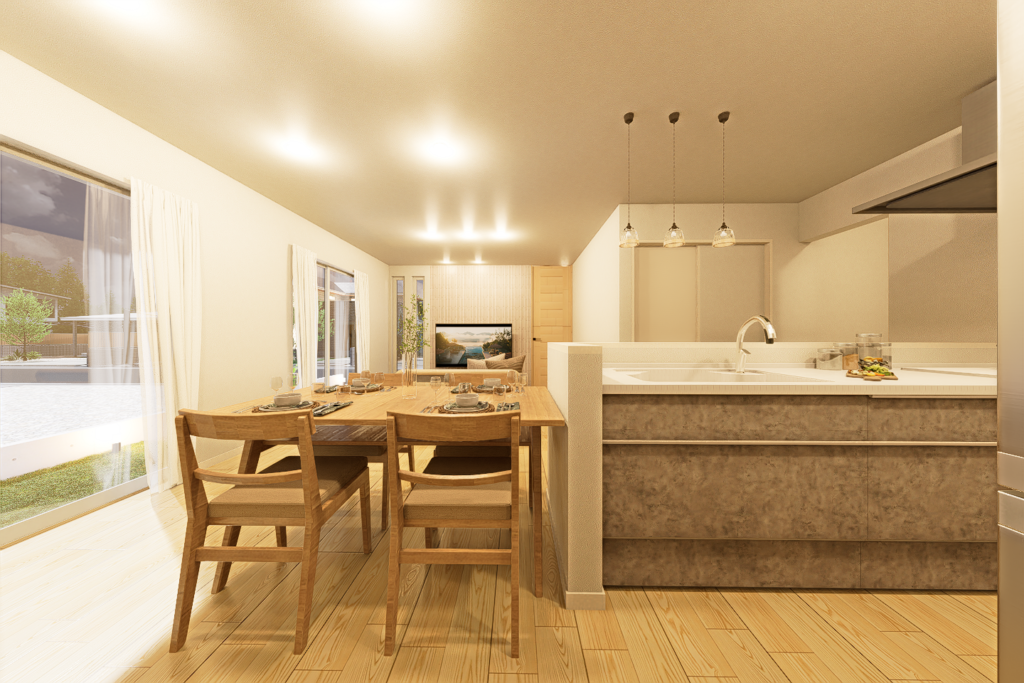 ちょうどいい!駅徒歩5分で心地よく暮らせる約26坪の平屋|モデルハウスダイニングキッチンGRANDOPEN|イデキョウホーム